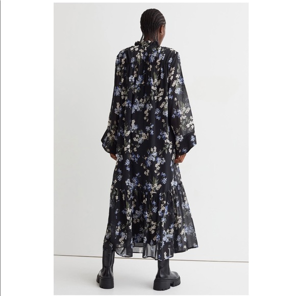 Floral Chiffon H&M Midi DRESS - NWT long sleeved - Picture 5 of 15
